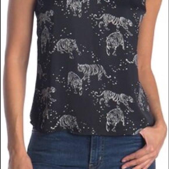 BNWT DAVID LERNER NEW YORK BLACK TIGER CAMI - Picture 2 of 10
